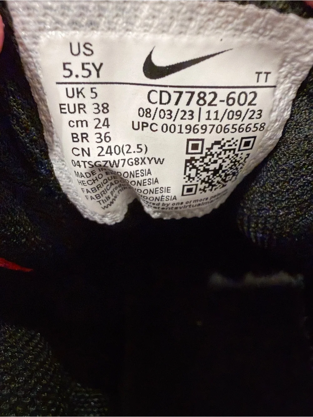 Nike Court Borough Mid 2 Red Black High Top Sneakers Youth 5.5Y